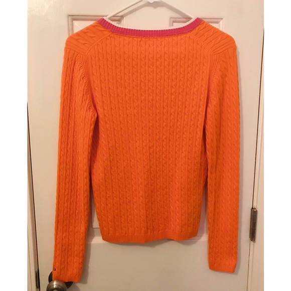 🔥EUC RARE COLOR TOMMY HILFIGER VINTAGE V-NECK CABLE KNIT SWEATER BEAUTIFUL - Picture 6 of 9